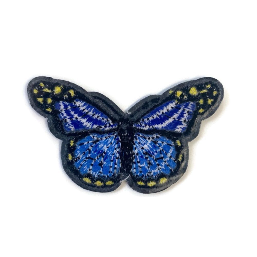 Blue Butterfly Embroidered Patch - Picture 3 of 3